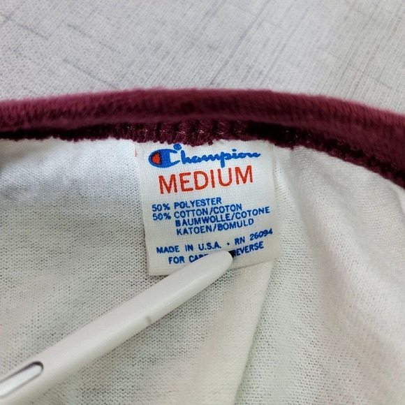 Vintage 80s Champion Size M Harvard University Single Stitch Ringer Short Sleeve - Picture 7 of 8